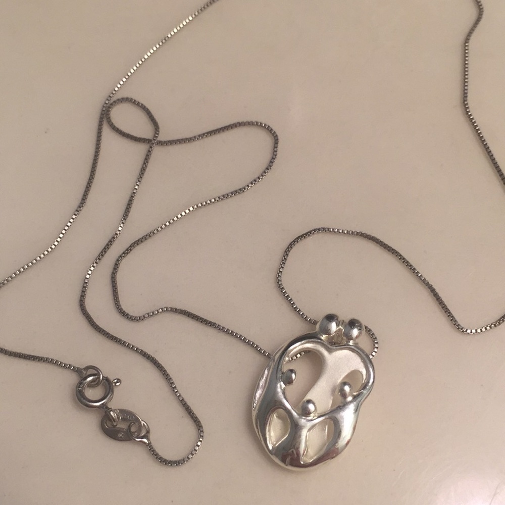 Sterling silver family necklace